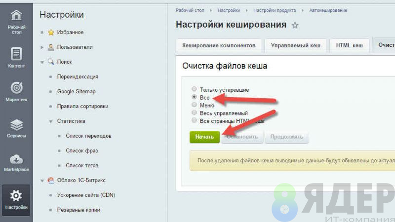 автоочистка кэша битрикс